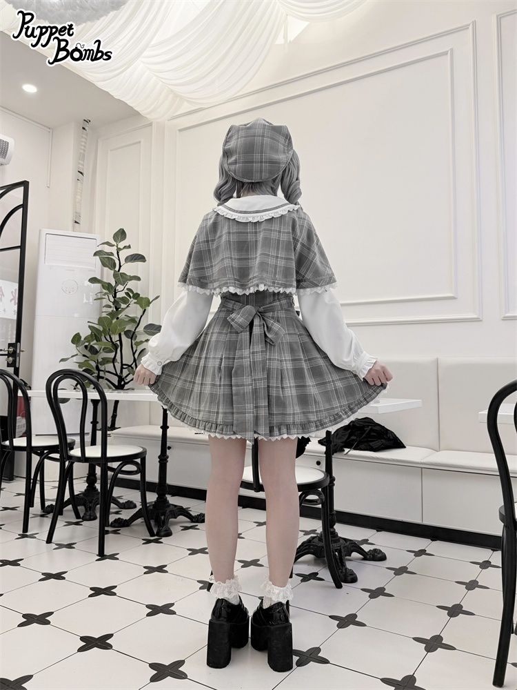 画像46: 【Last one】【PuppetBombs】Q112 探偵チェックワンピースセット (46)