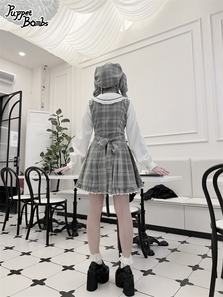 画像45: 【Last one】【PuppetBombs】Q112 探偵チェックワンピースセット (45)