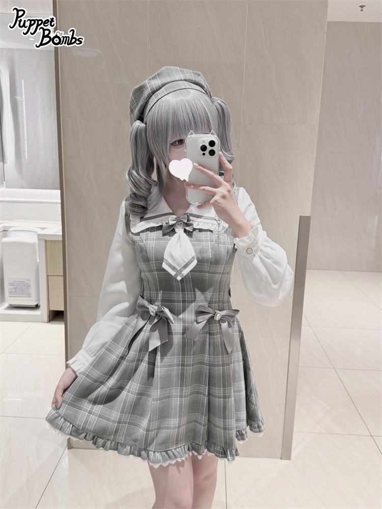 画像39: 【Last one】【PuppetBombs】Q112 探偵チェックワンピースセット (39)