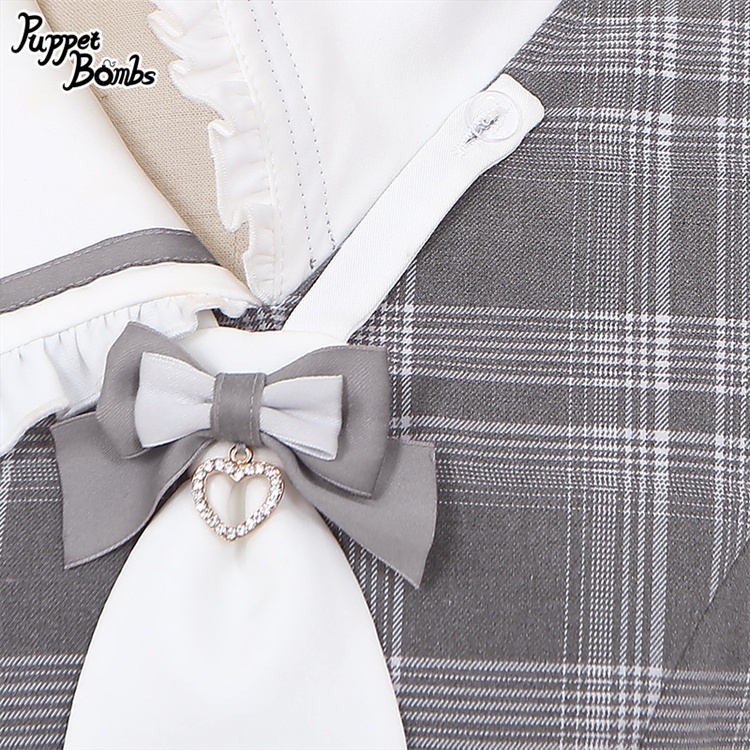 画像4: 【Last one】【PuppetBombs】Q112 探偵チェックワンピースセット (4)