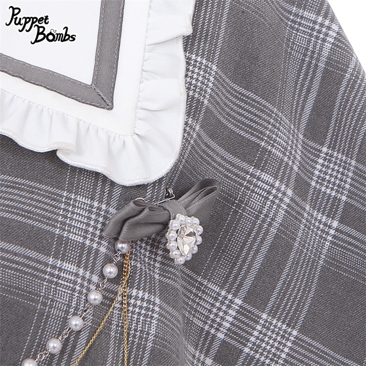 画像5: 【Last one】【PuppetBombs】Q112 探偵チェックワンピースセット (5)