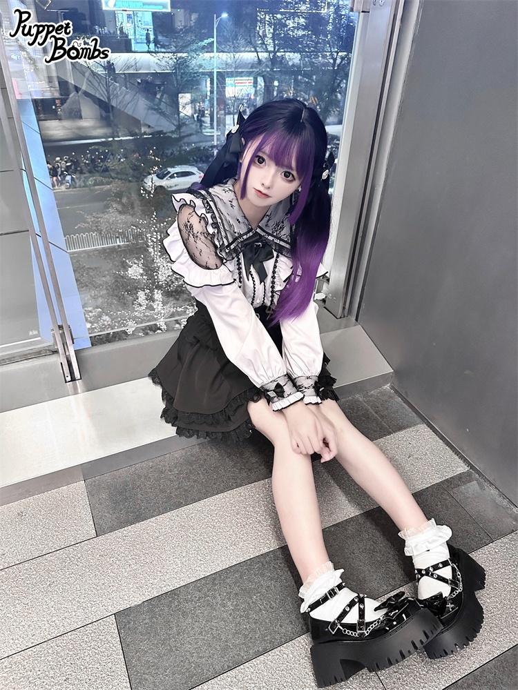 画像13: 【PuppetBombs】Q119 レース切り替えフリルブラウス (13)