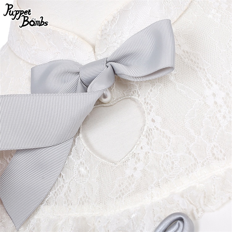 画像4: 【PuppetBombs】Q207 デコルテレーシーパフ袖チャイナトップス (4)