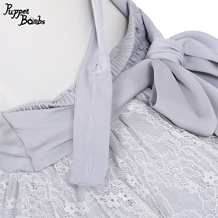 画像3: 【PuppetBombs】Q208 レーシーティアードサス付きスカート (3)