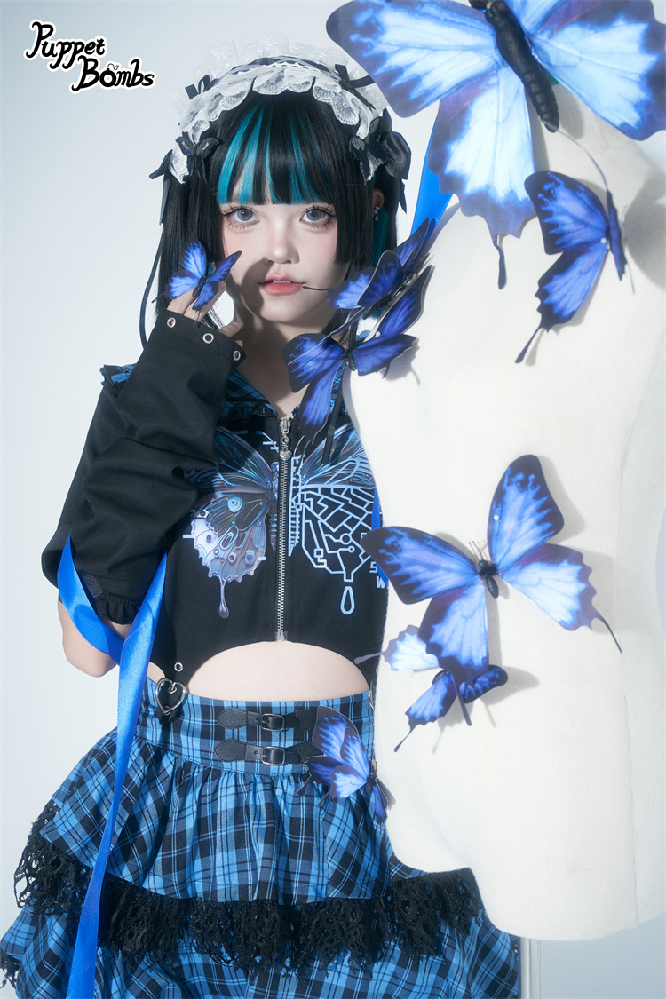 画像4: 【PuppetBombs】Q211 サイバーバタフライセーラートップス【30%OFF】 (4)