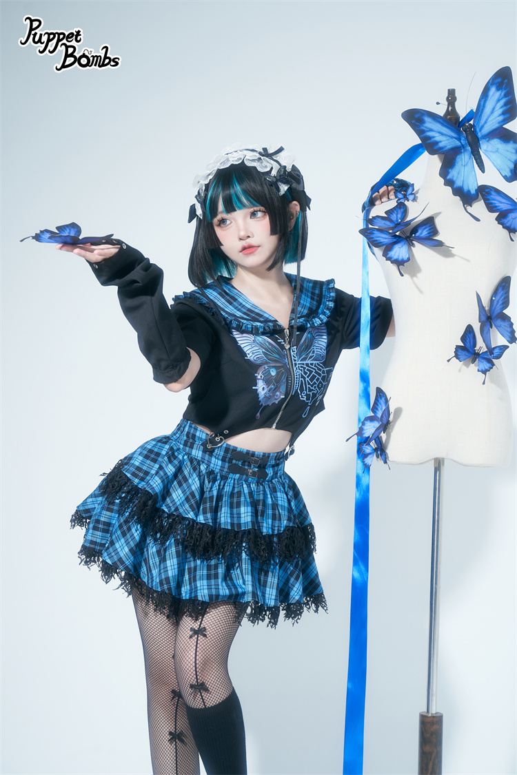 画像12: 【PuppetBombs】Q211 サイバーバタフライセーラートップス【30%OFF】 (12)