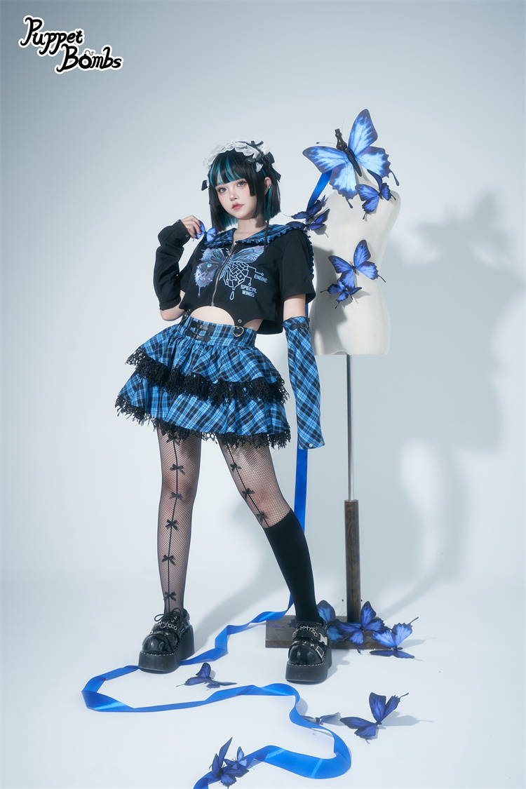 画像10: 【PuppetBombs】Q211 サイバーバタフライセーラートップス【30%OFF】 (10)
