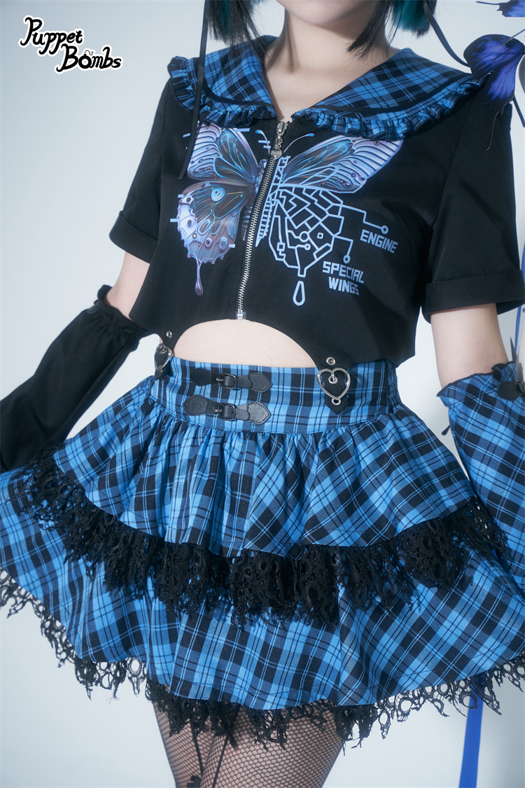 画像9: 【PuppetBombs】Q211 サイバーバタフライセーラートップス【30%OFF】 (9)