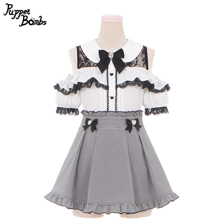 画像3: 【PuppetBombs】Q216 オープンショルダーフリルブラウス【30%OFF】 (3)