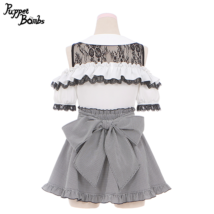 画像4: 【PuppetBombs】Q216 オープンショルダーフリルブラウス【30%OFF】 (4)