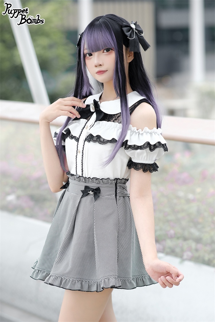 画像5: 【PuppetBombs】Q216 オープンショルダーフリルブラウス【30%OFF】 (5)