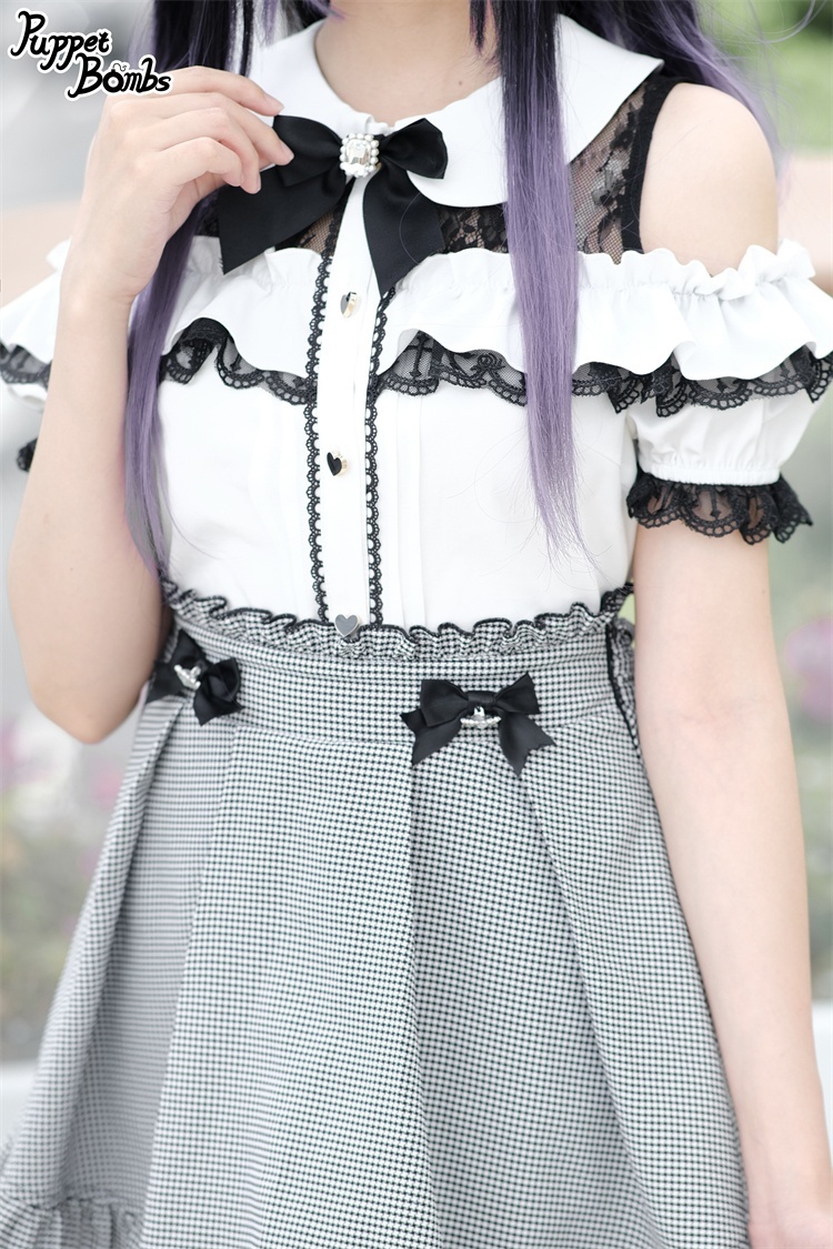 画像6: 【PuppetBombs】Q216 オープンショルダーフリルブラウス【30%OFF】 (6)