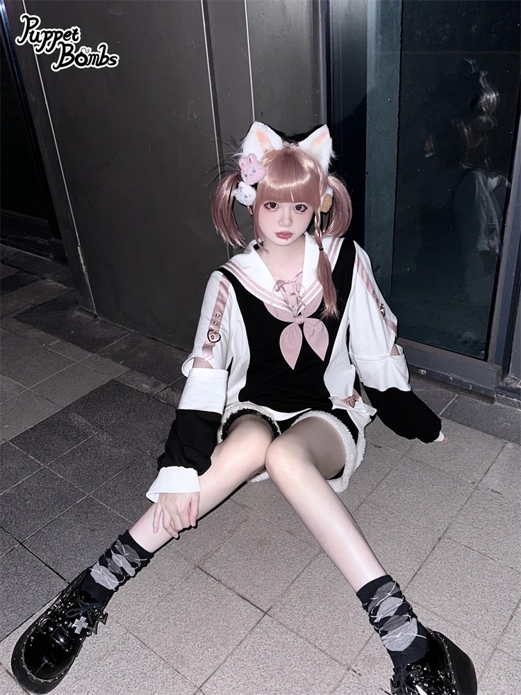 画像8: 【Last one】【PuppetBombs】Q22 ビッグシルエットセーラートップス【30%OFF】 (8)