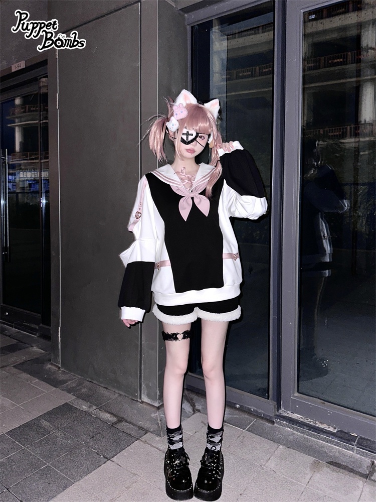 画像6: 【Last one】【PuppetBombs】Q22 ビッグシルエットセーラートップス【30%OFF】 (6)