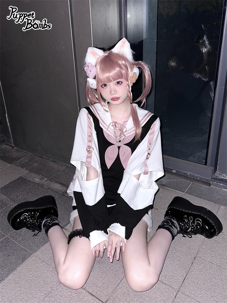 画像9: 【Last one】【PuppetBombs】Q22 ビッグシルエットセーラートップス【30%OFF】 (9)