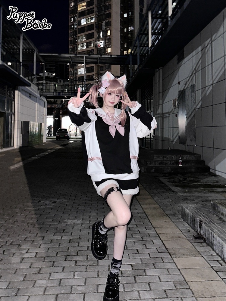 画像4: 【Last one】【PuppetBombs】Q22 ビッグシルエットセーラートップス【30%OFF】 (4)