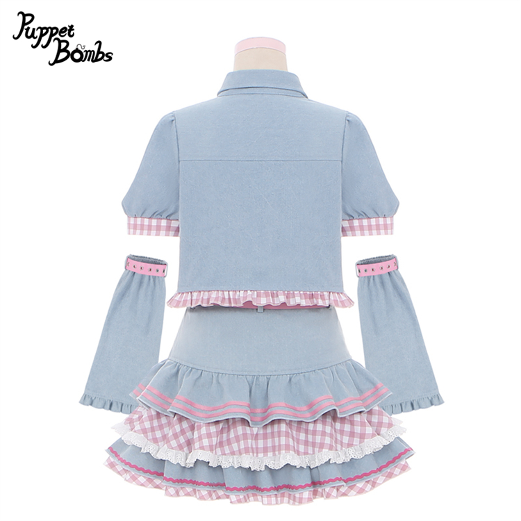 画像3: 【PuppetBombs】Q222 ハートデニムガールトップス【30%OFF】 (3)