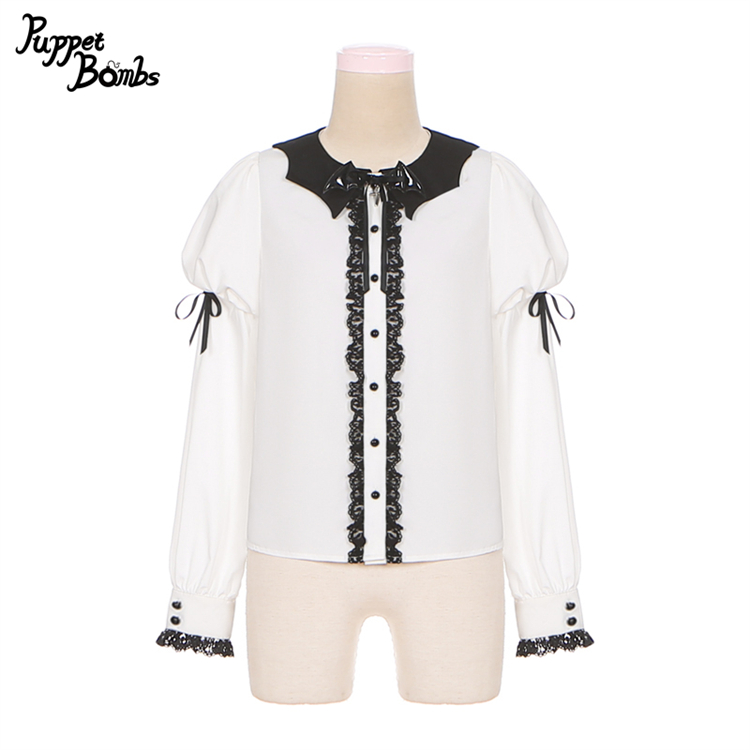 画像1: 【PuppetBombs】Q260 小悪魔ブローチ付きブラウス【30%OFF】 (1)
