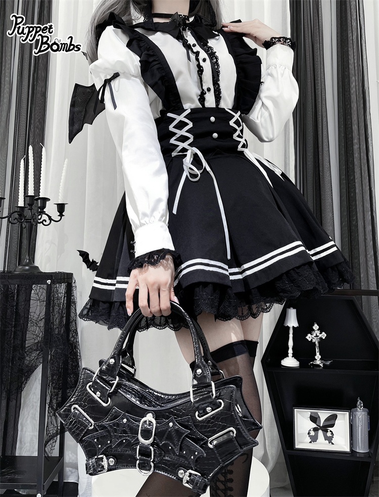 画像14: 【PuppetBombs】Q261 小悪魔羽サス付きスカート【30%OFF】 (14)