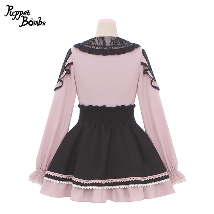 画像4: 【PuppetBombs】Q283レース切り替えハートボタンブラウス【本店・通販限定】【30%OFF】 (4)