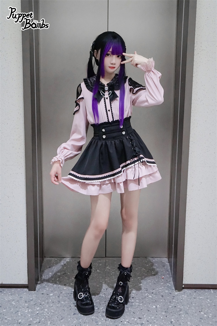 画像6: 【PuppetBombs】Q283レース切り替えハートボタンブラウス【本店・通販限定】【30%OFF】 (6)