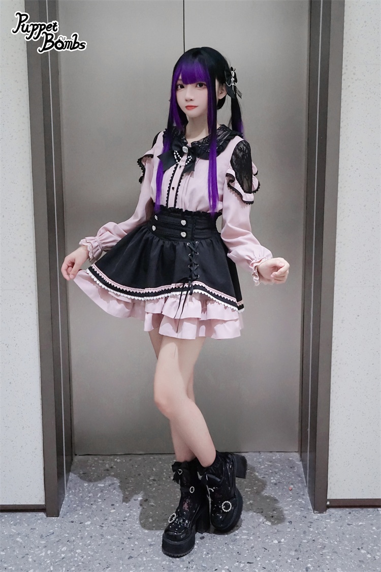 画像7: 【PuppetBombs】Q283レース切り替えハートボタンブラウス【本店・通販限定】【30%OFF】 (7)