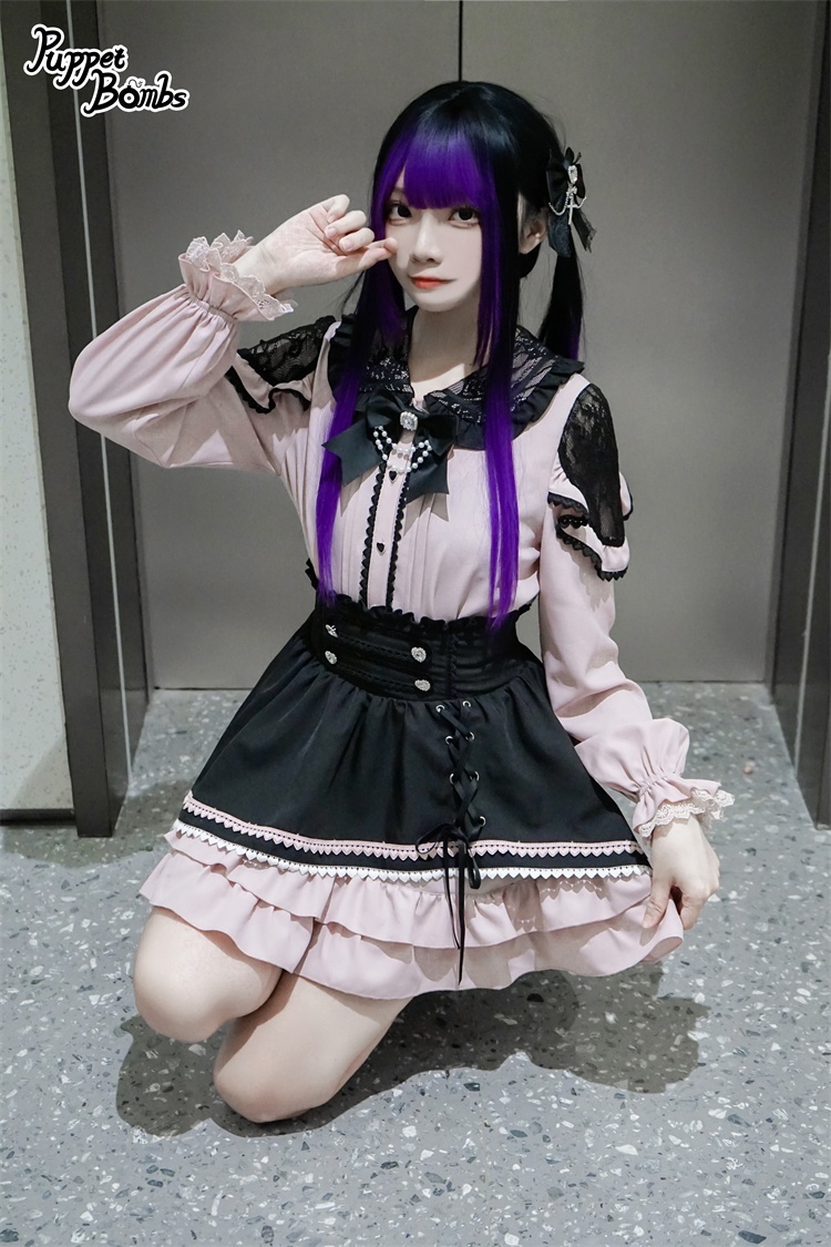 画像10: 【PuppetBombs】Q283レース切り替えハートボタンブラウス【本店・通販限定】【30%OFF】 (10)