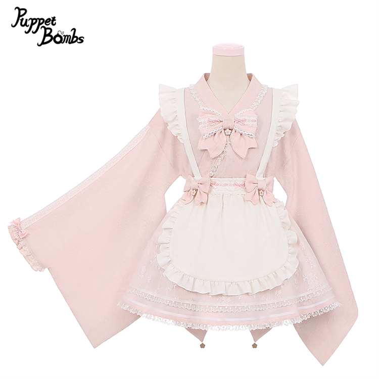 画像1: 【PuppetBombs】Q285 桜メイド浴衣セット【30%OFF】 (1)