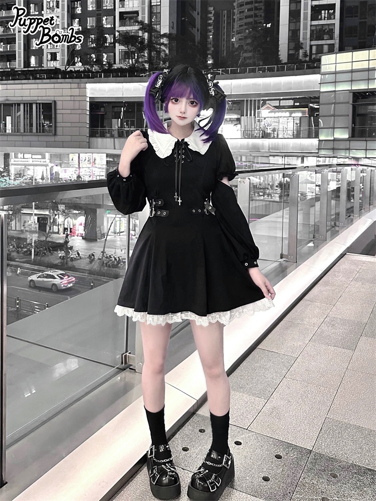 画像8: 【PuppetBombs】QS156 ロゴプリントリボンビジューヘアクリップセット (8)