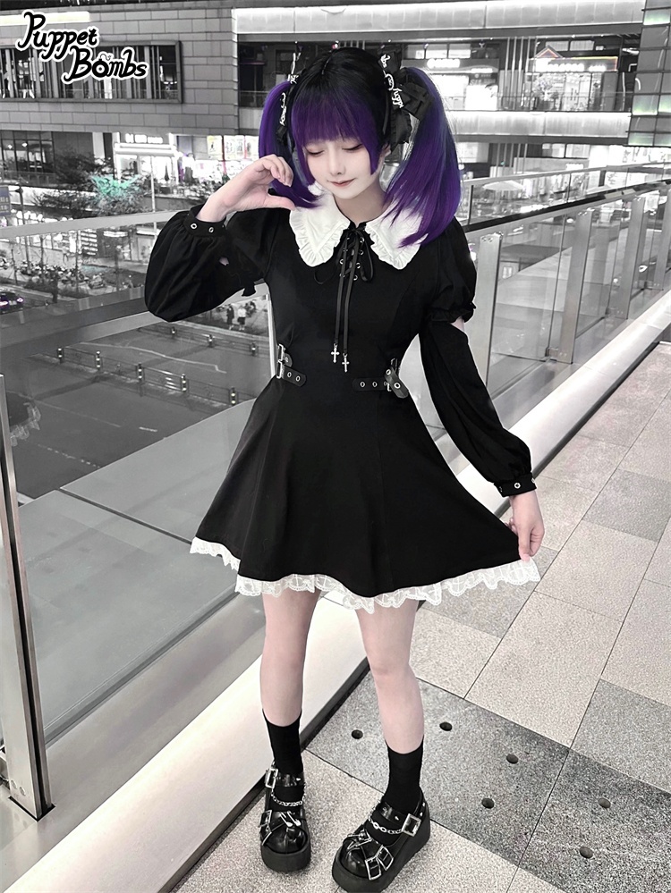 画像9: 【PuppetBombs】QS156 ロゴプリントリボンビジューヘアクリップセット (9)