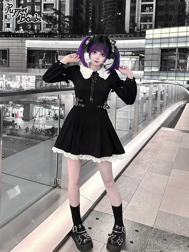 画像10: 【PuppetBombs】QS156 ロゴプリントリボンビジューヘアクリップセット (10)