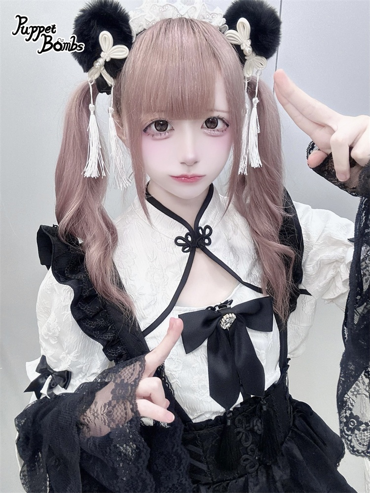 画像6: 【Last one】【PuppetBombs】Q308 ジャカードチャイナサス付きフレアスカート (6)