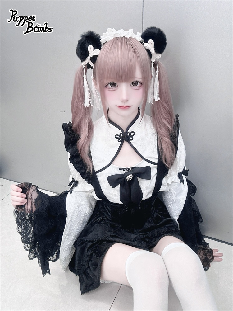 画像7: 【PuppetBombs】Q307 ジャカード2wayお袖チャイナトップス (7)