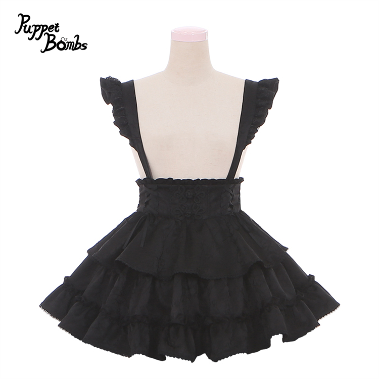 画像1: 【Last one】【PuppetBombs】Q308 ジャカードチャイナサス付きフレアスカート (1)