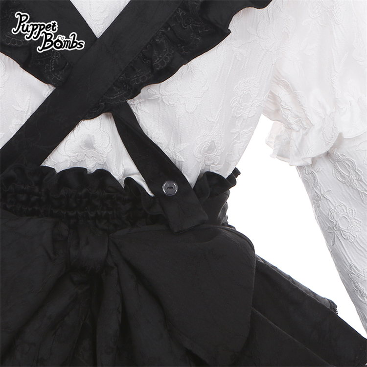 画像3: 【Last one】【PuppetBombs】Q308 ジャカードチャイナサス付きフレアスカート (3)