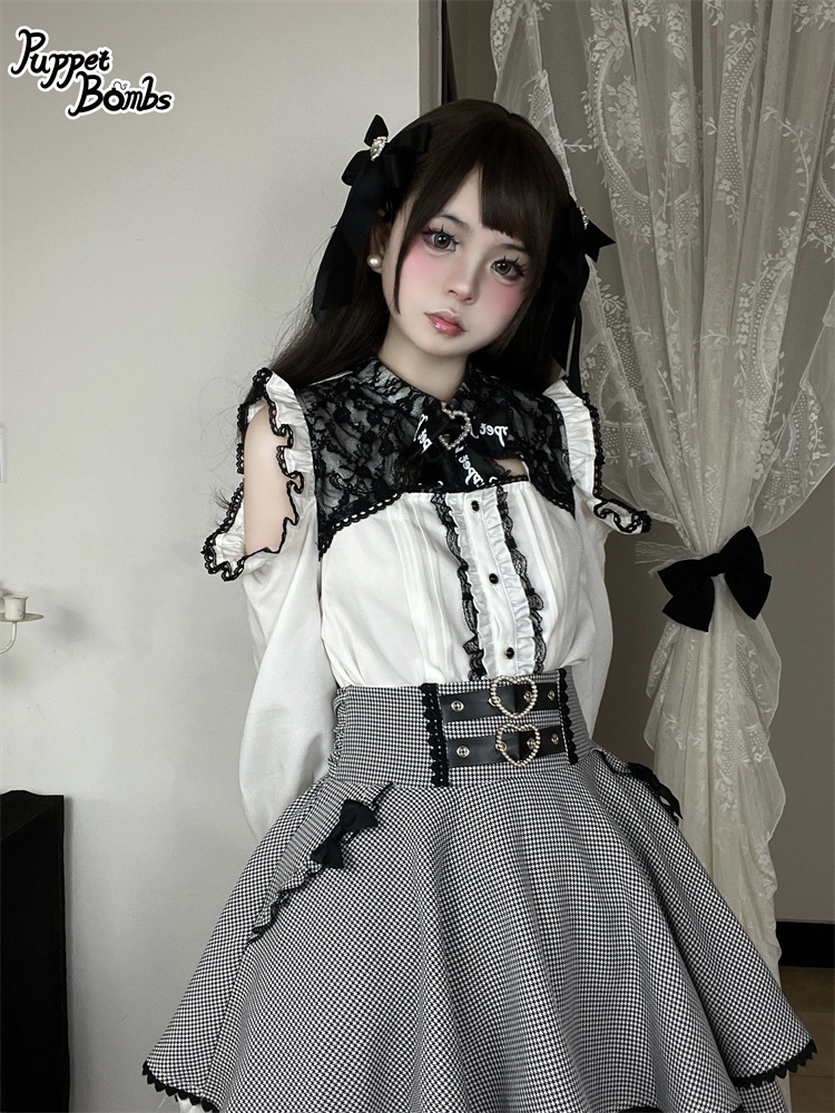 画像10: 【PuppetBombs】Q33 胸空きレーシーオフショルブラウス (10)