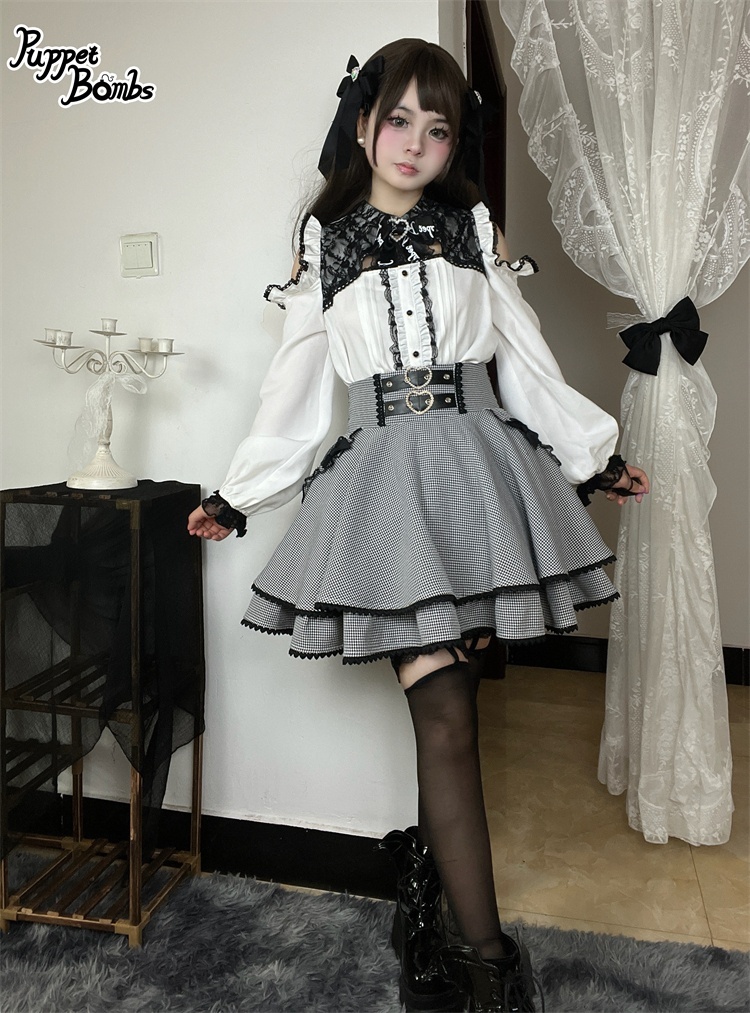 画像9: 【PuppetBombs】Q34 リボン&フリルティアードスカート (9)