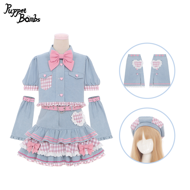 画像2: 【PuppetBombs】QS99 ハートデニムレッグカバー【30%OFF】 (2)