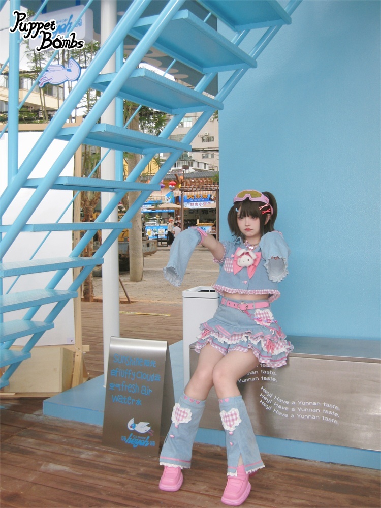 画像3: 【PuppetBombs】QS99 ハートデニムレッグカバー【30%OFF】 (3)