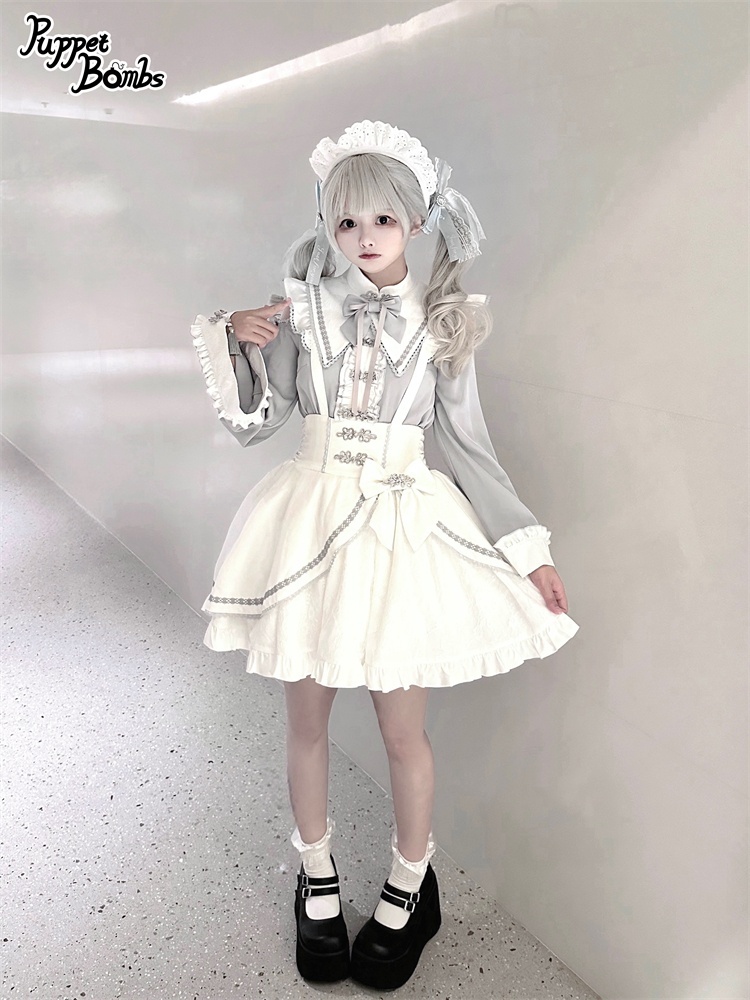 画像5: 【PuppetBombs】Q346 アシンメトリーチャイナサス付きスカート (5)