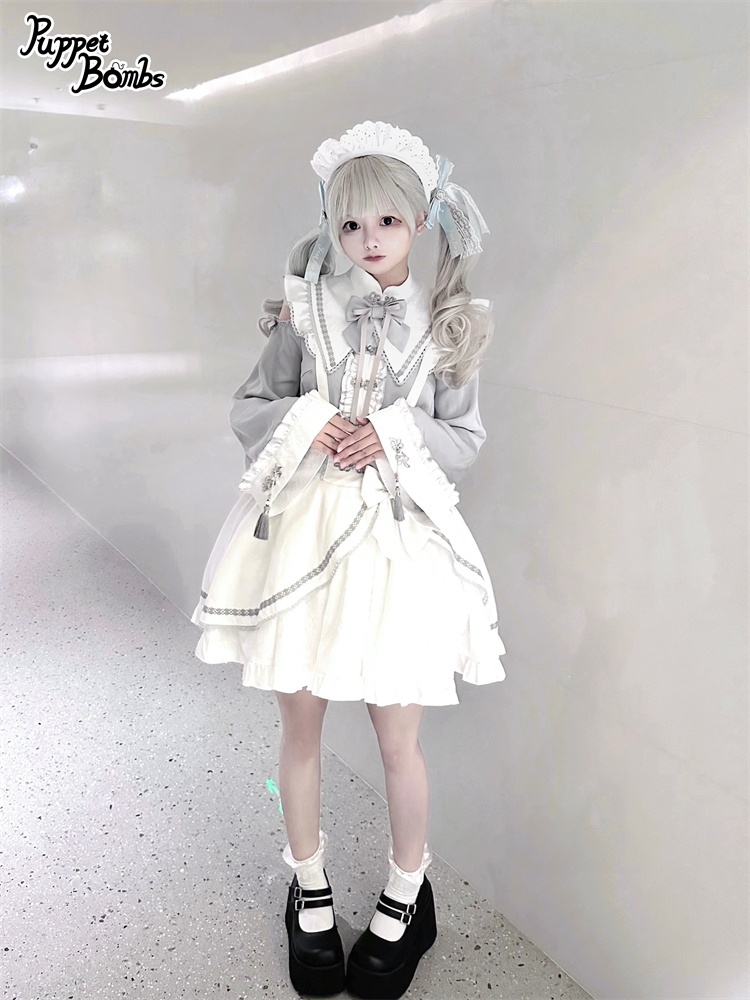 画像6: 【PuppetBombs】Q346 アシンメトリーチャイナサス付きスカート (6)