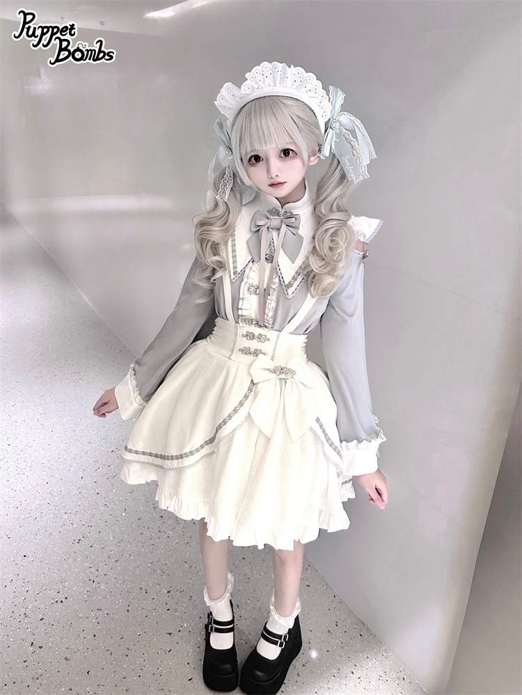 画像8: 【PuppetBombs】Q346 アシンメトリーチャイナサス付きスカート (8)