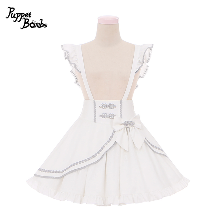 画像1: 【PuppetBombs】Q346 アシンメトリーチャイナサス付きスカート (1)