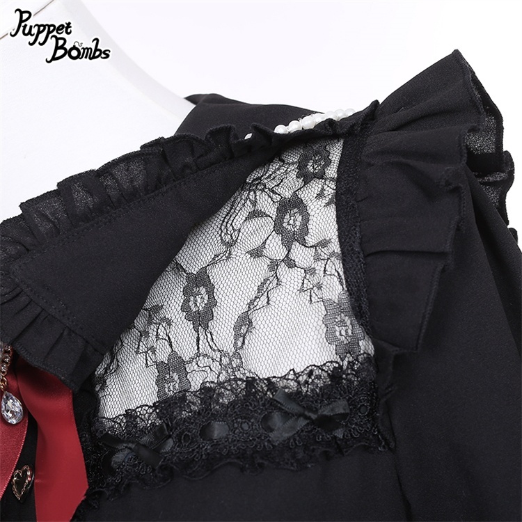 画像4: 【PuppetBombs】Q387 肩フリルボタンブラウス (4)