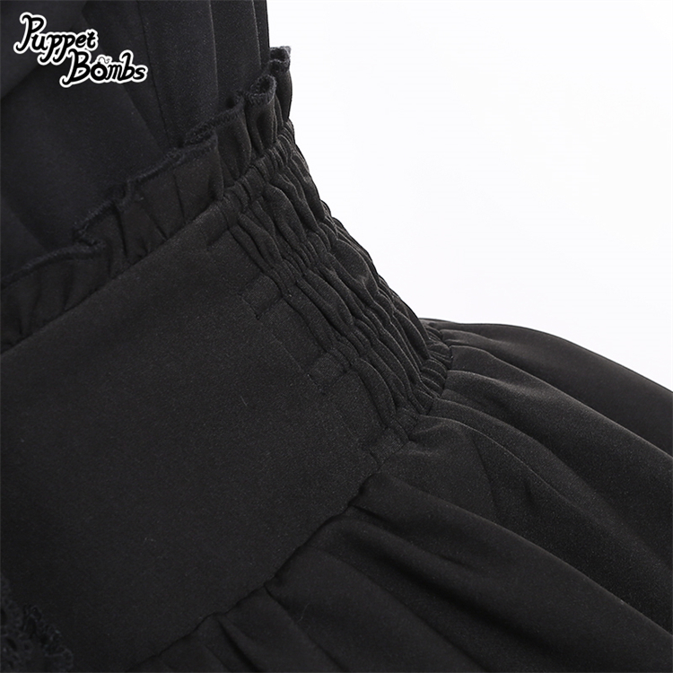 画像3: 【PuppetBombs】Q388 ベルトデザインリボンフレアスカート (3)