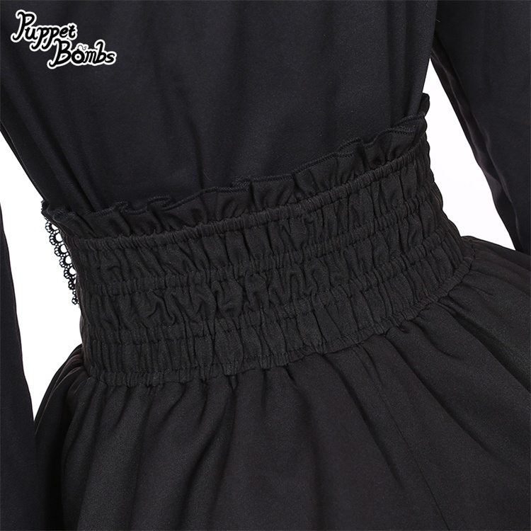 画像5: 【PuppetBombs】Q388 ベルトデザインリボンフレアスカート (5)