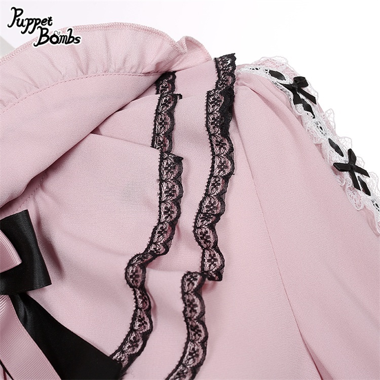 画像5: 【PuppetBombs】Q392 レース重ね襟リボンブラウス (5)