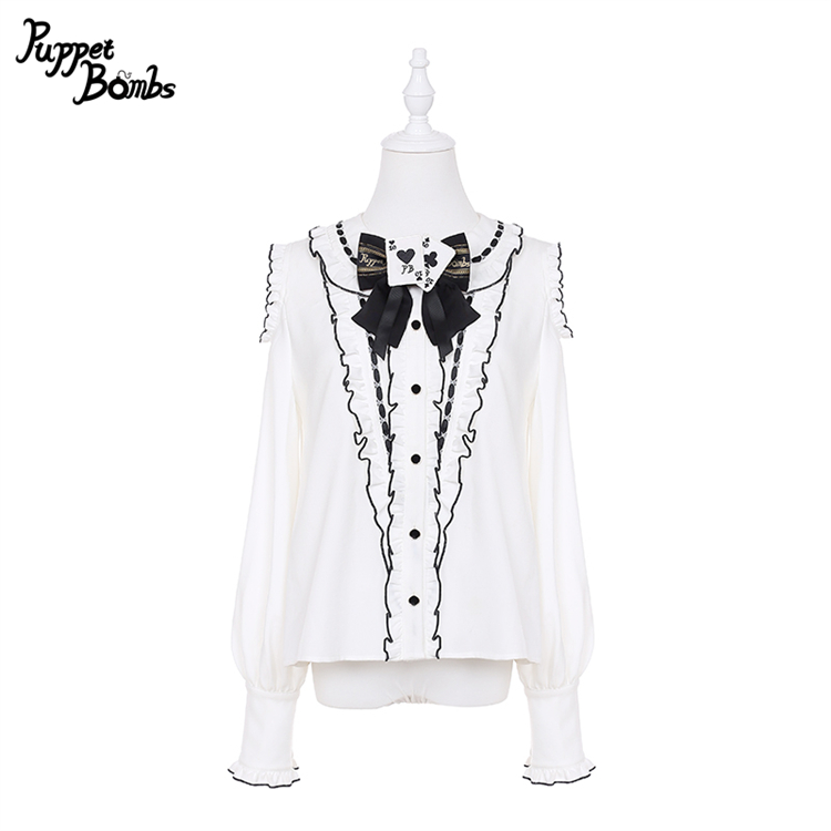 画像1: 【PuppetBombs】Q397 マジシャンガールオープンショルダーブラウス (1)