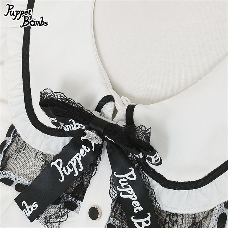 画像3: 【PuppetBombs】Q403 レース切り替えパフ袖ブラウス (3)