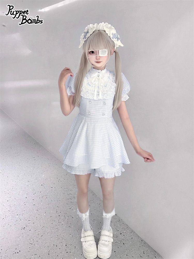 画像2: 【PuppetBombs】Q426ブルーチェックヨーク切り替えセットアップ【本店・通販限定】 (2)